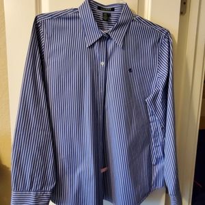 Lauren Blue Striped Blouse